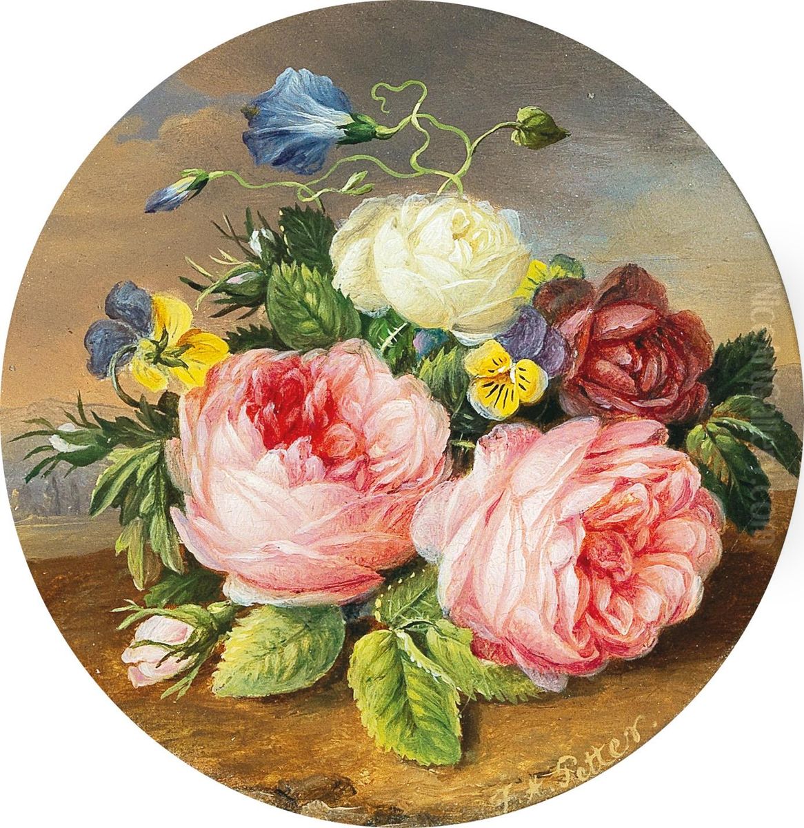 Kleines Blumenbouquet Oil Painting by Franz Xaver Petter