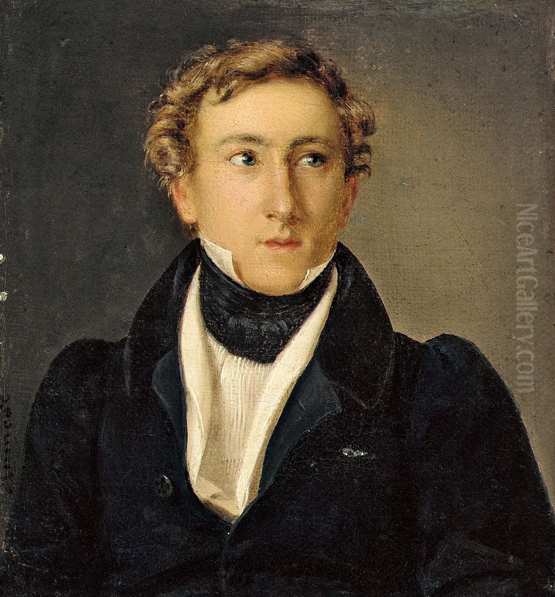 Portraet af August Bournonville. Oil Painting by Louis Aumont