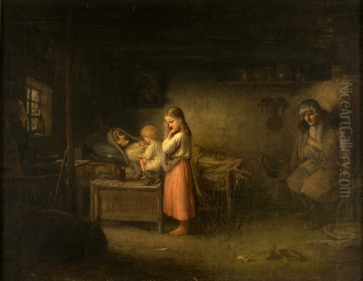 Matula umarli Oil Painting by Aleksander Kotsis