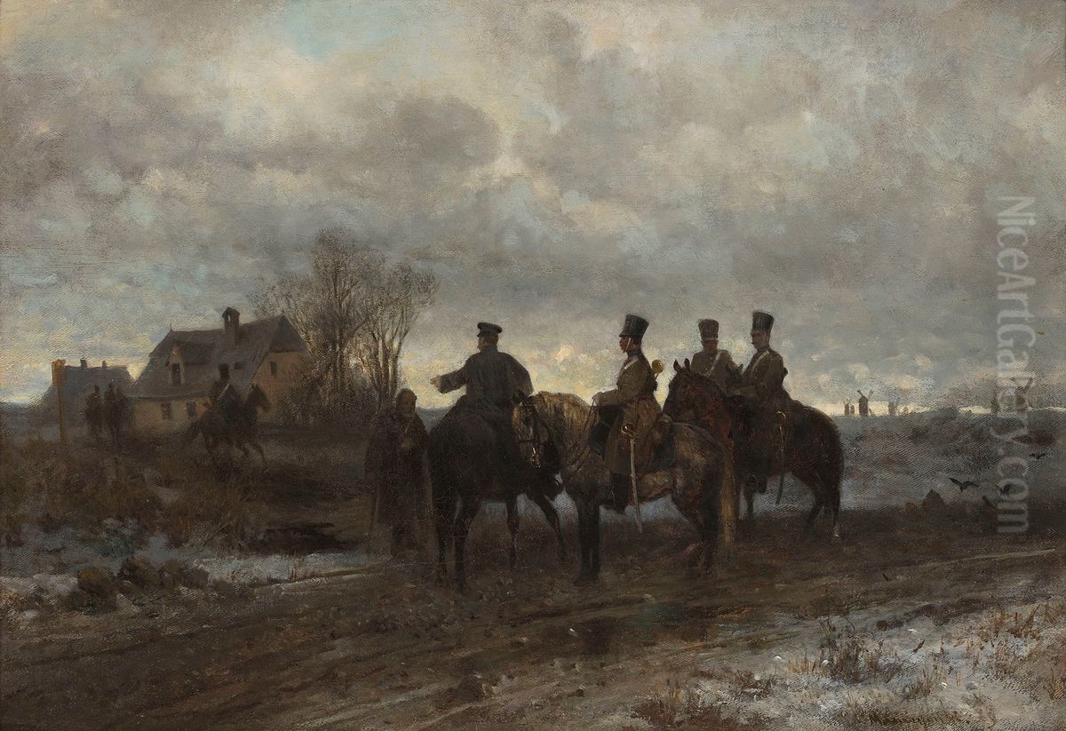 Patrol polski w 1830 roku. Oil Painting by Maksymilian Gierymski