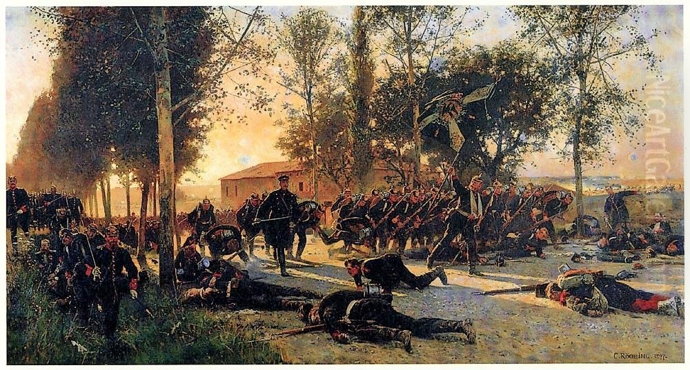 Tod des Majors von Halden Oil Painting by Carl Rochling