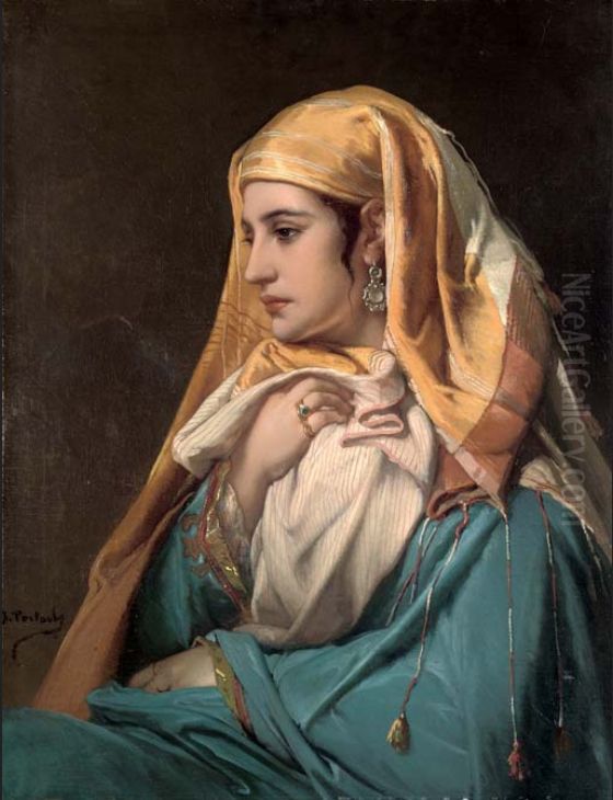 Oriental woman Oil Painting by Jean-Francois Portaels