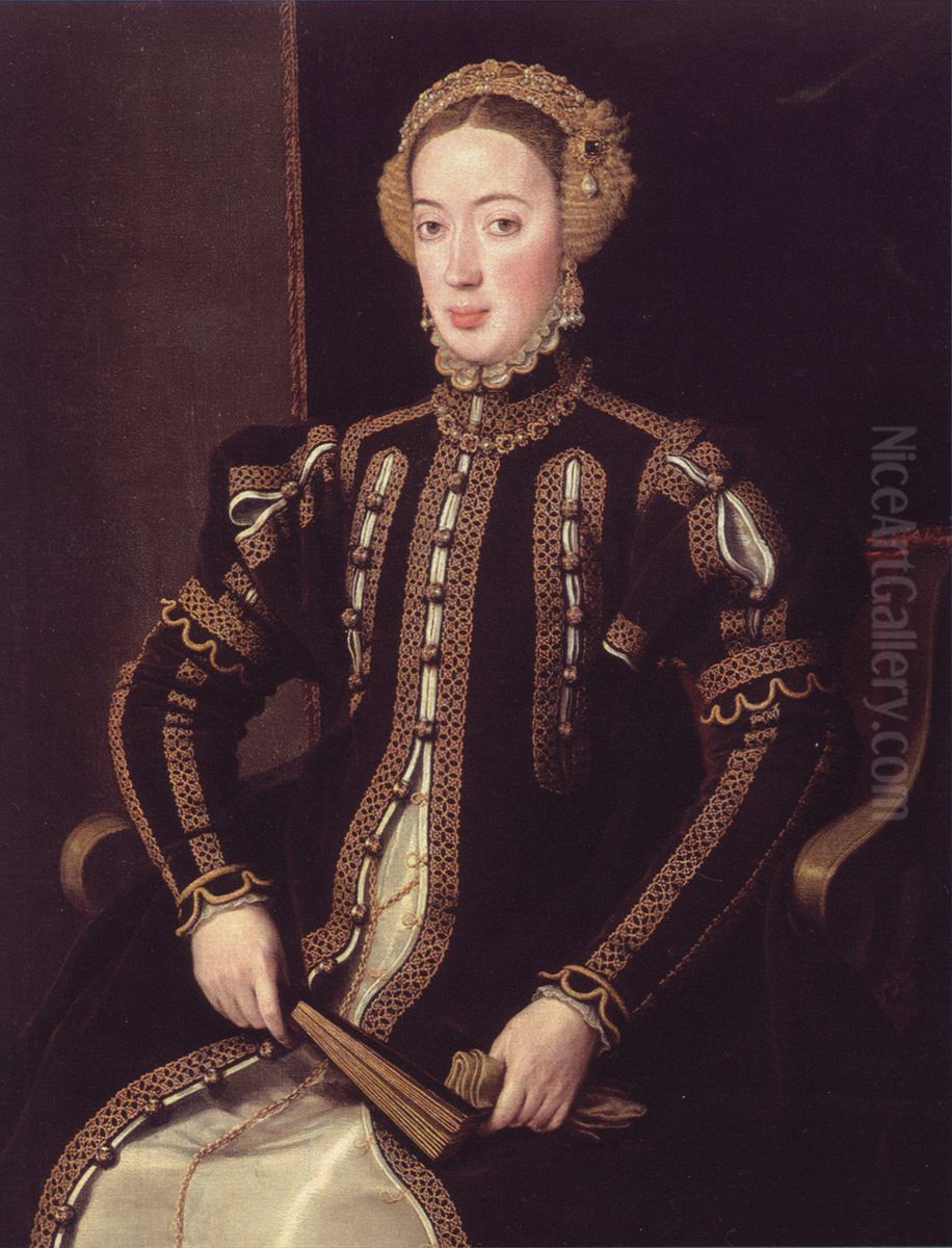 La infanta Maria de Portugal, duquesa de Viseu Oil Painting by Antonis Mor