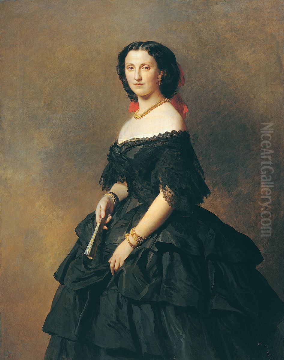 <<Portret knagini Elizavety Aleksandrovny Baratinskoj>> Oil Painting by Franz Xavier Winterhalter