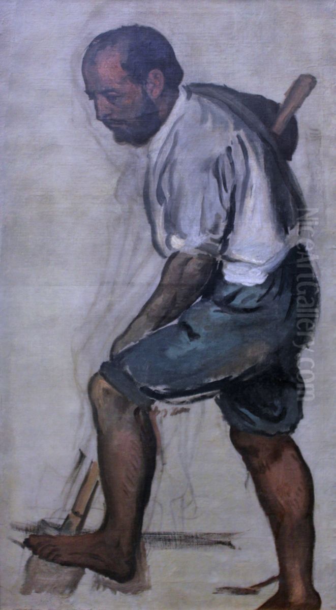 Man digging Oil Painting by Hans von Marees