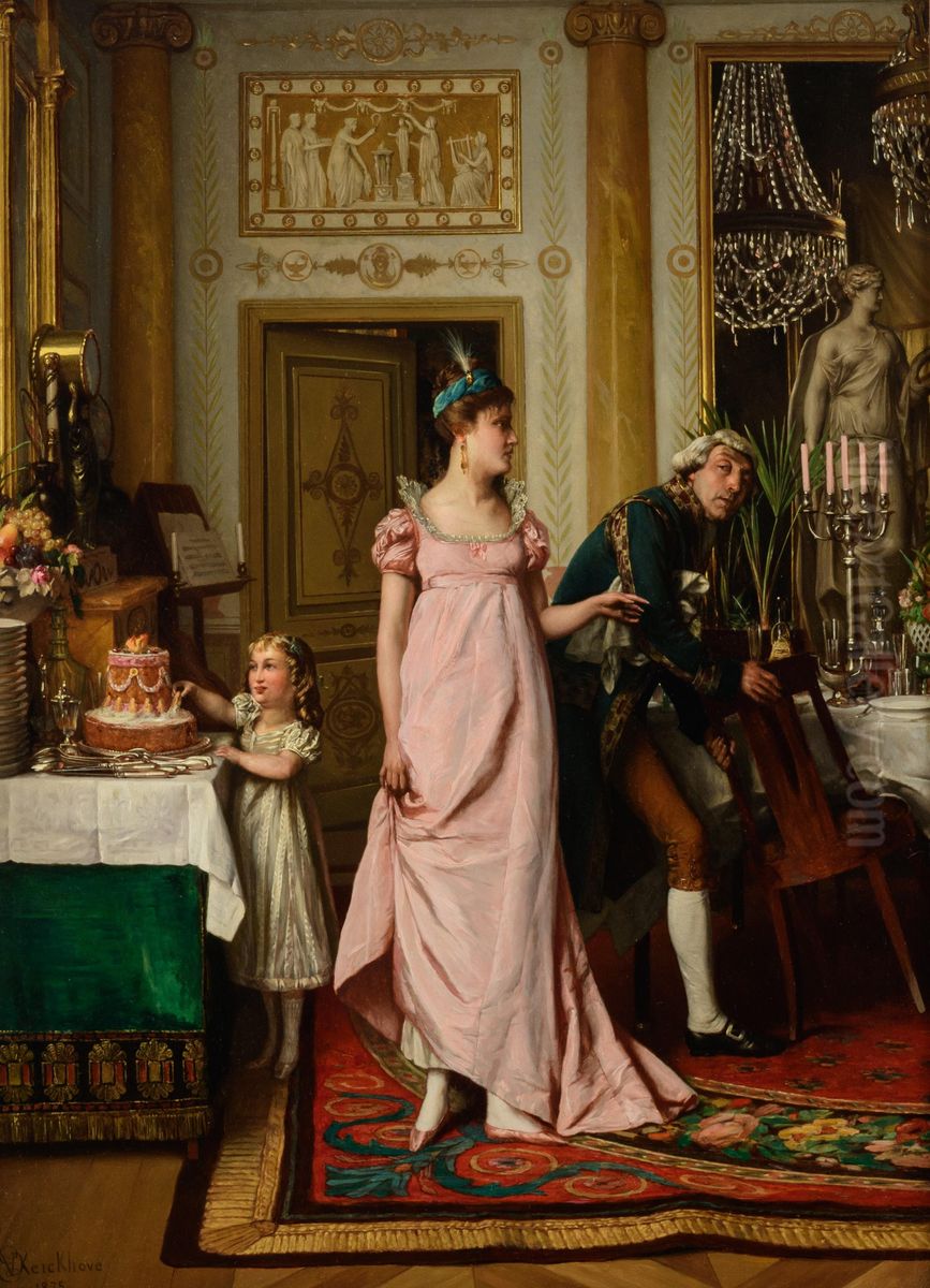 The sneaky sweet-tooth Oil Painting by Ernest van den Kerckhove