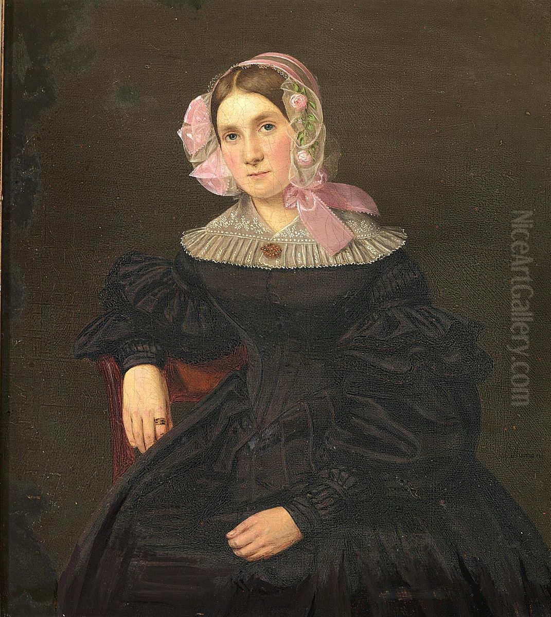 Portraet af en dame. Oil Painting by Louis Aumont