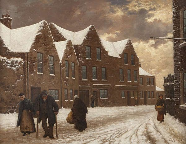 Old Dublin Oil Painting by Joseph Malachy Kavanagh