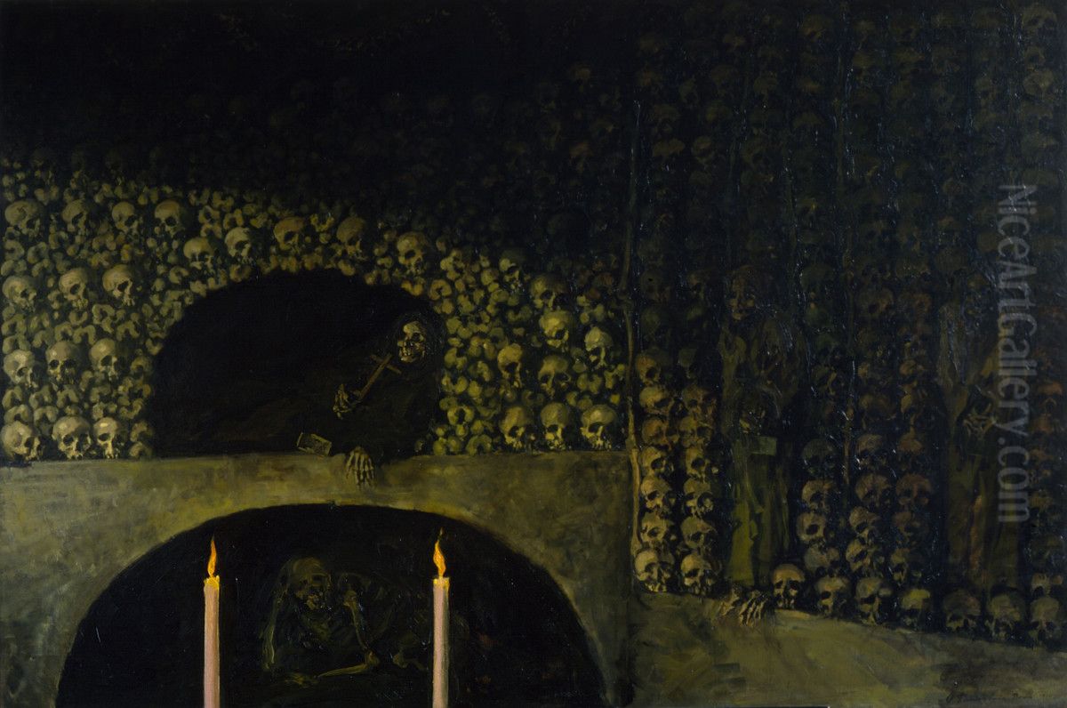 Crypt of the Capuchin Friars Oil Painting by Oscar Parviainen