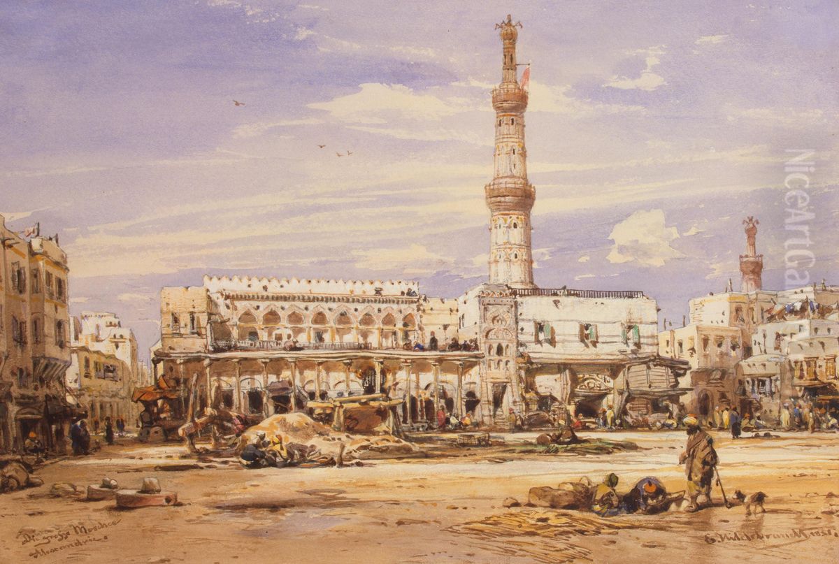 Grosse Moschee in Alexandria Oil Painting by Eduard Hildebrandt