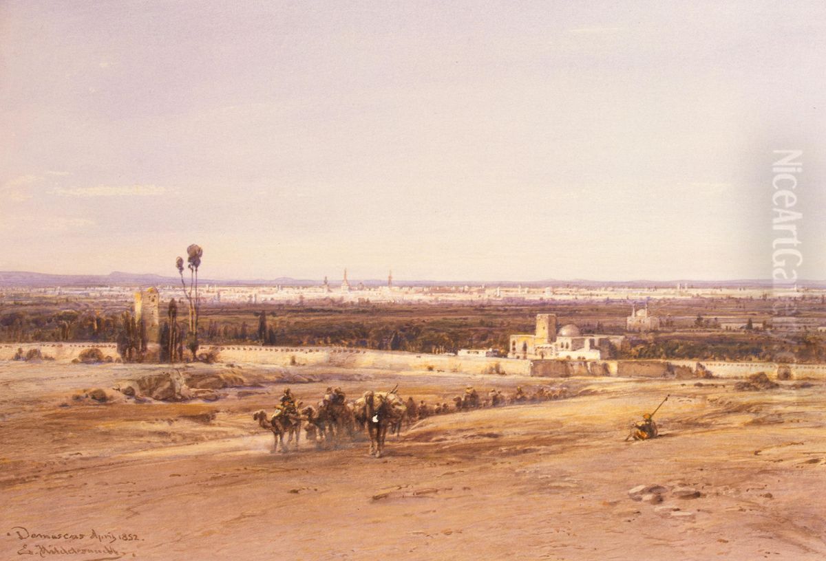 Ansicht von Damaskus Oil Painting by Eduard Hildebrandt