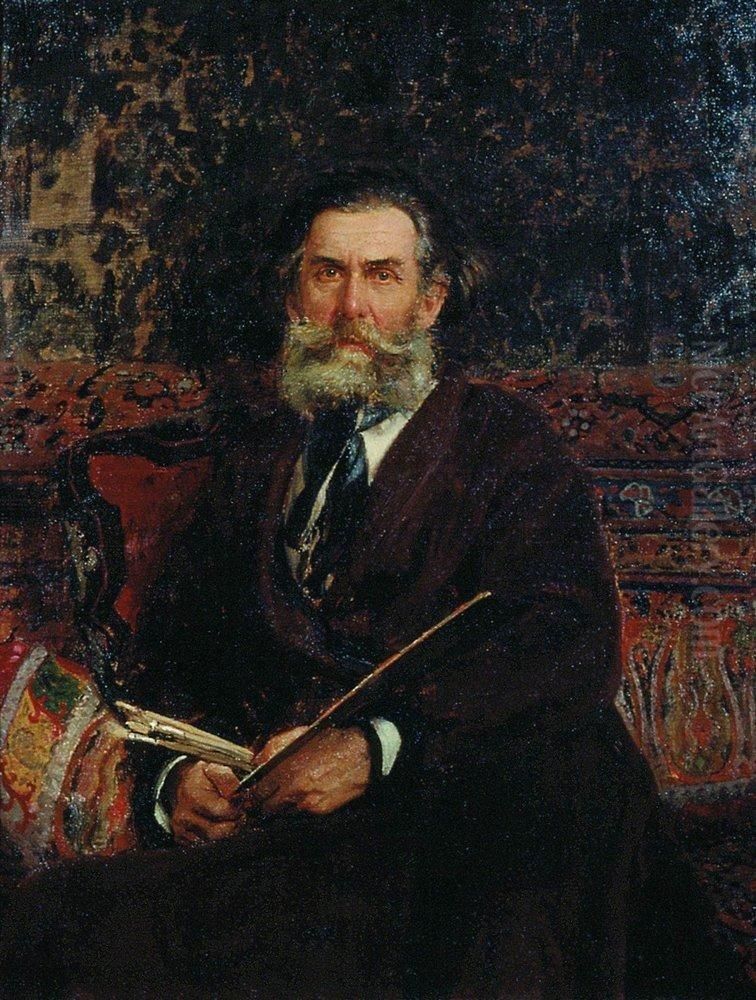 Portrait of the painter Alexey Petrovich Bogoliubov Oil Painting by Repin Iliya