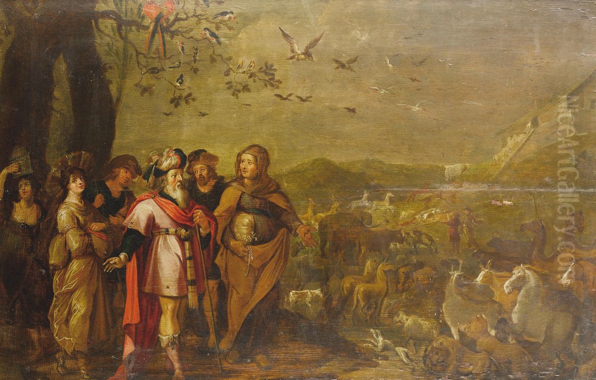 Noah entering the Ark Oil Painting by S. Daens
