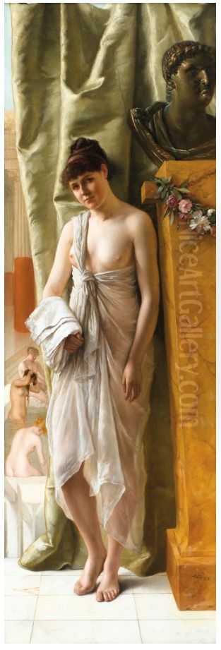 Bathing woman or Balneatrix Oil Painting by Willem Geets