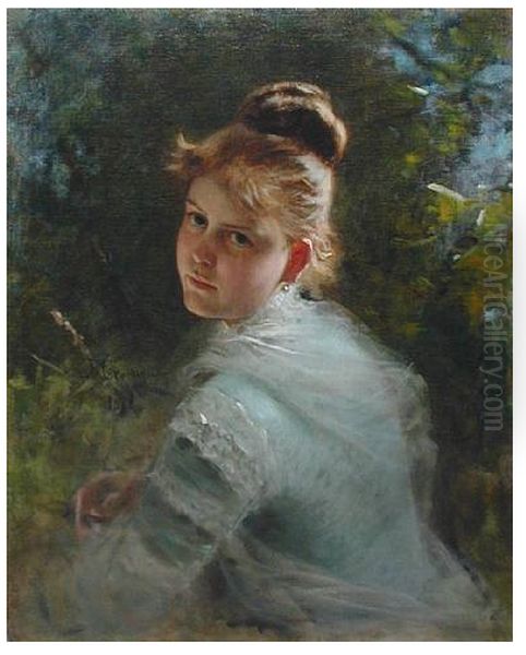 Portrait of Sarah Choate Sears. Oil Painting by Michele Gordigiani