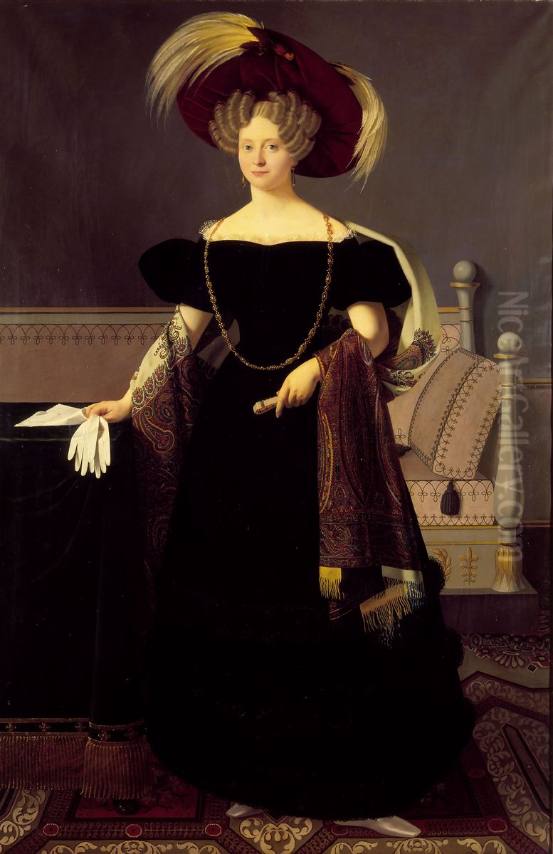 Portraet af prinsesse Vilhelmine af Denmark. Oil Painting by Louis Aumont