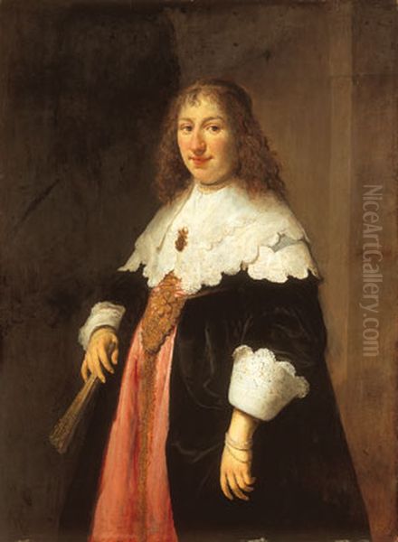 Portrait of an unknown woman Oil Painting by Govert Flinck