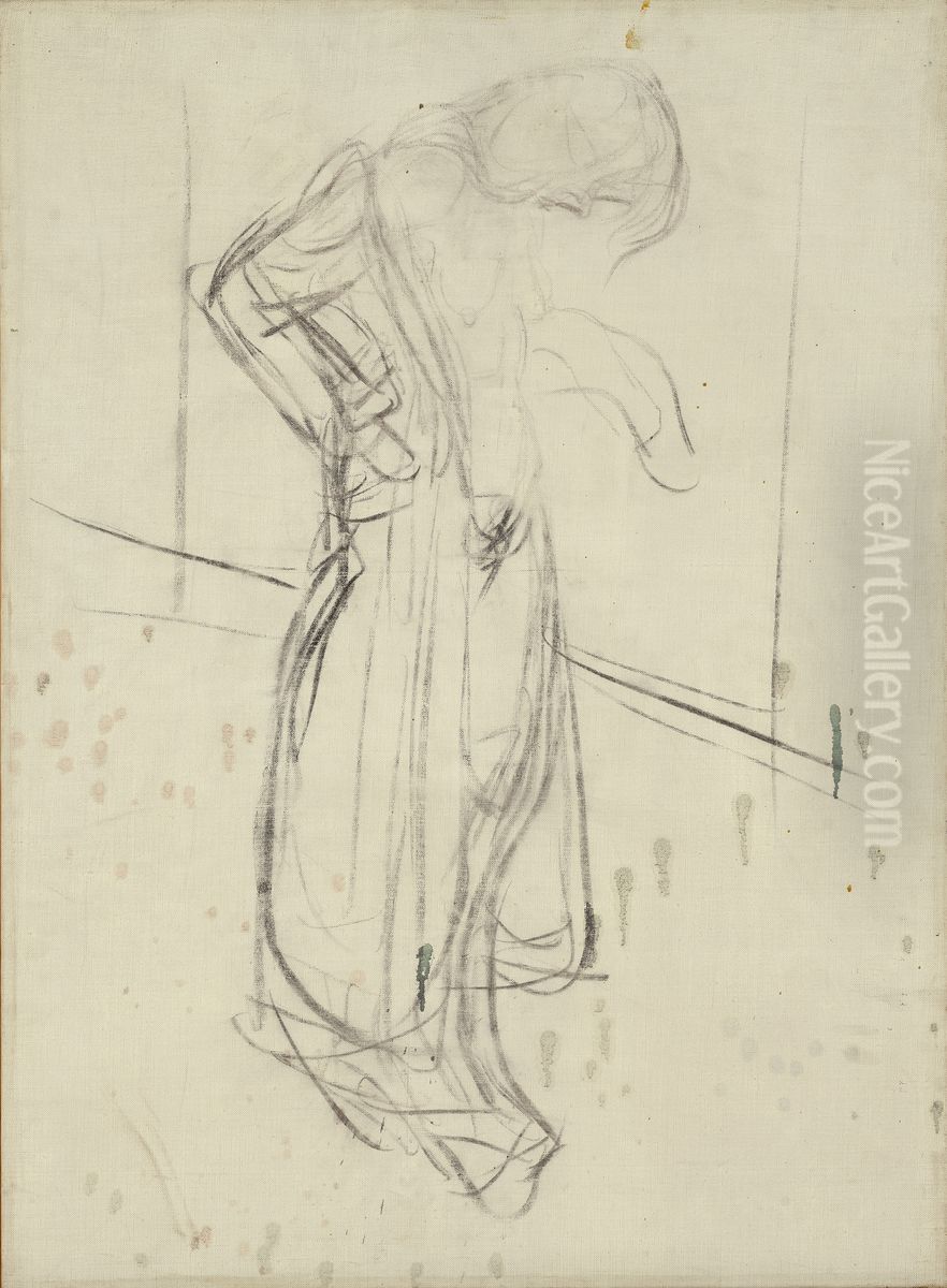 Model in Dressing Gown Oil Painting by Edvard Munch