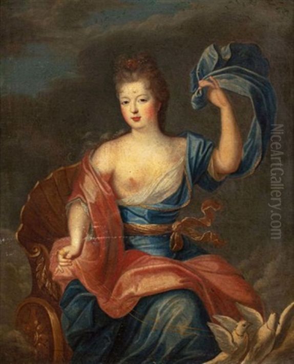 Portrait en Venus de Francoise-Marie de bourbon dite la seconder Mademoiselle de Blois Oil Painting by Pierre Gobert