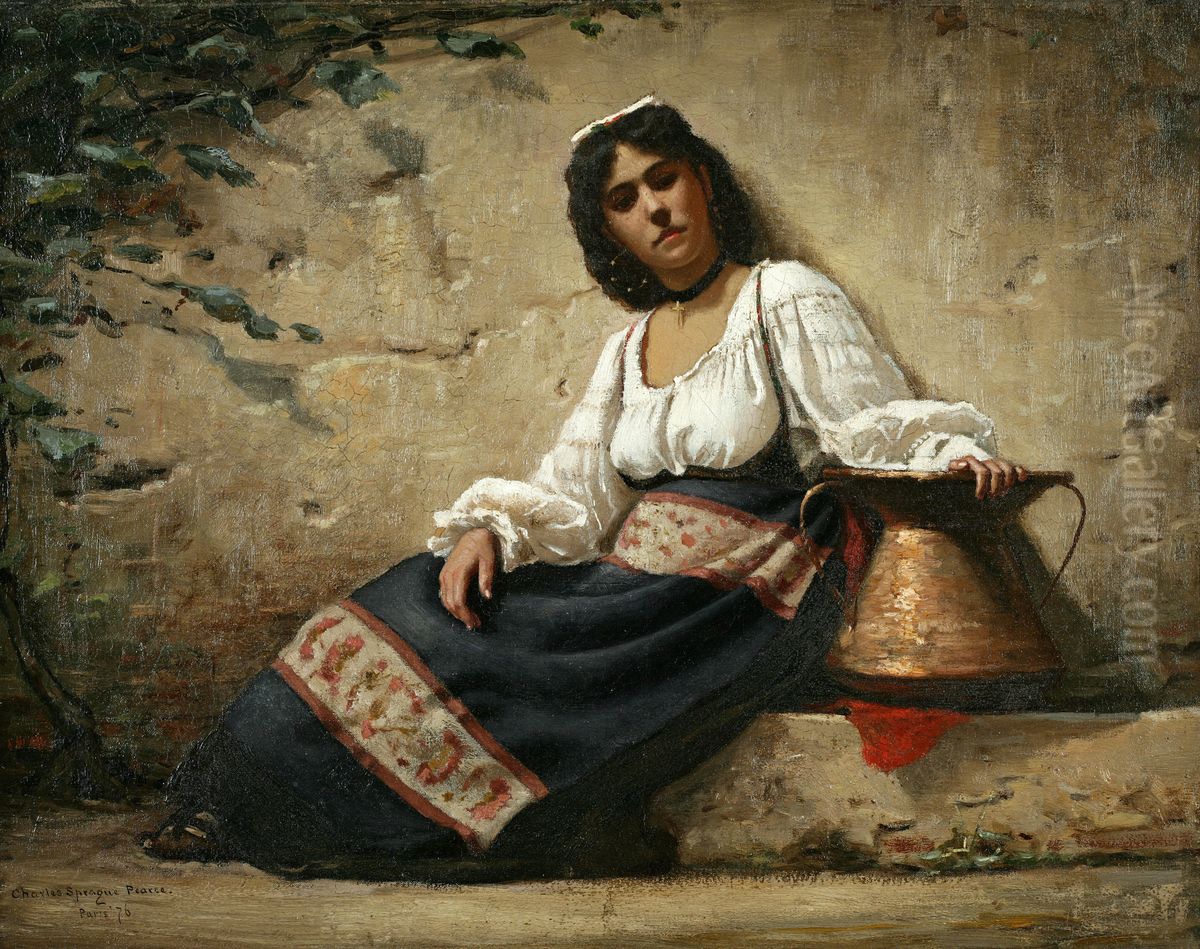 Italian peasant woman Oil Painting by Charles Sprague Pearce