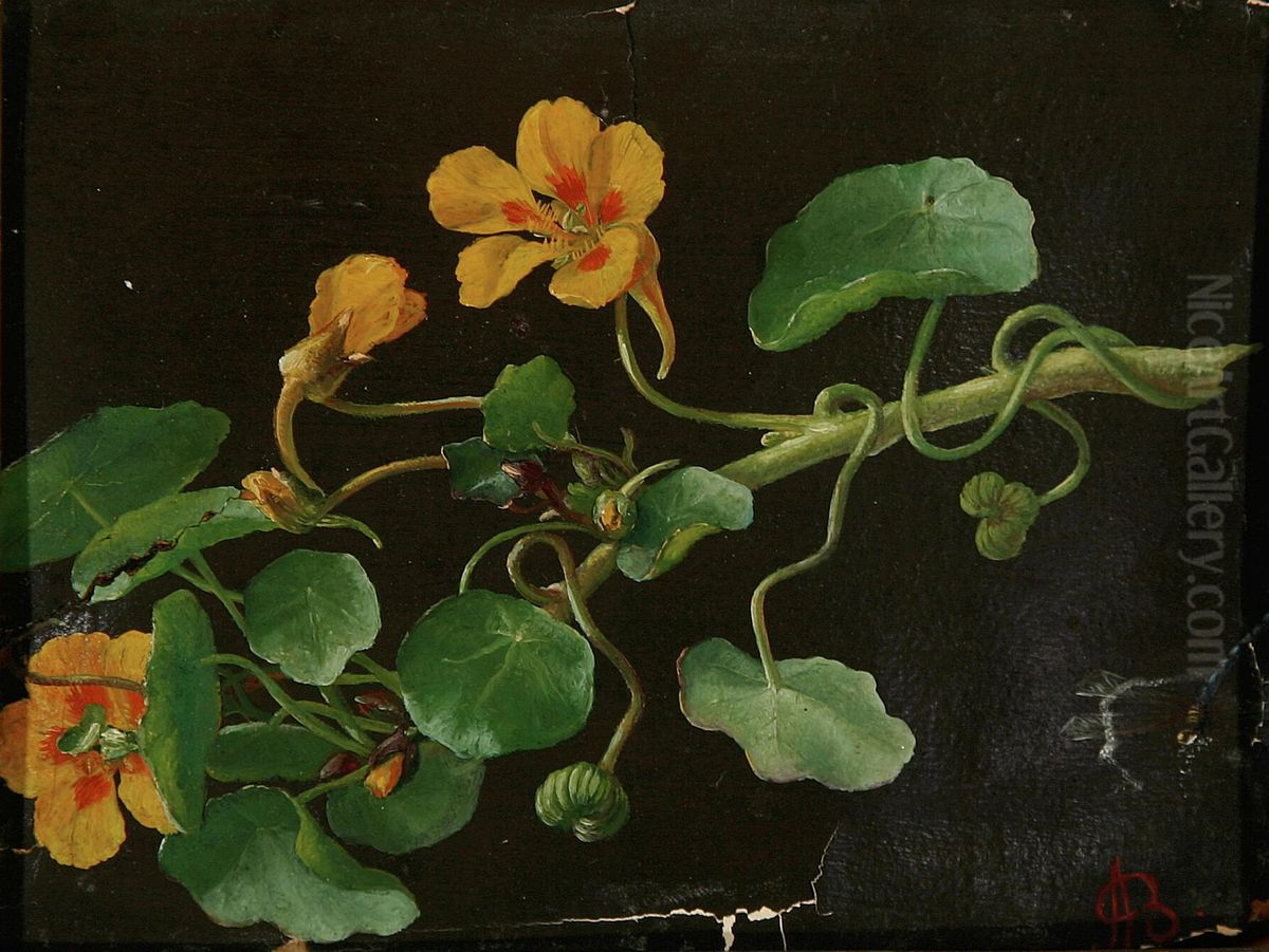 Trompetblomst. Oil Painting by Alfrida Baadsgaard