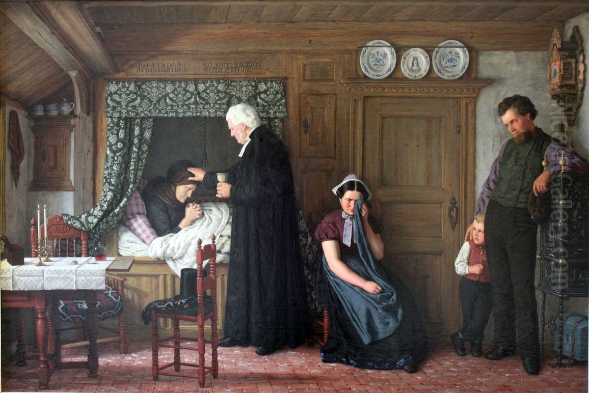 The last consolation Oil Painting by Carl Ludwig Jessen