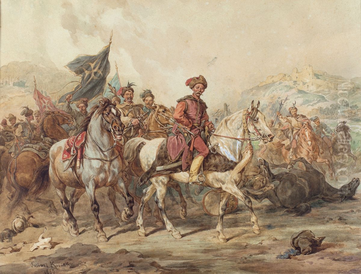 Lisowczycy Oil Painting by Juliusz Kossak