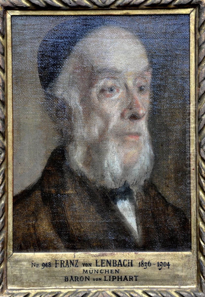 Portrat des BaronsCarl Eduard von Liphart Oil Painting by Lenbach Franz Von