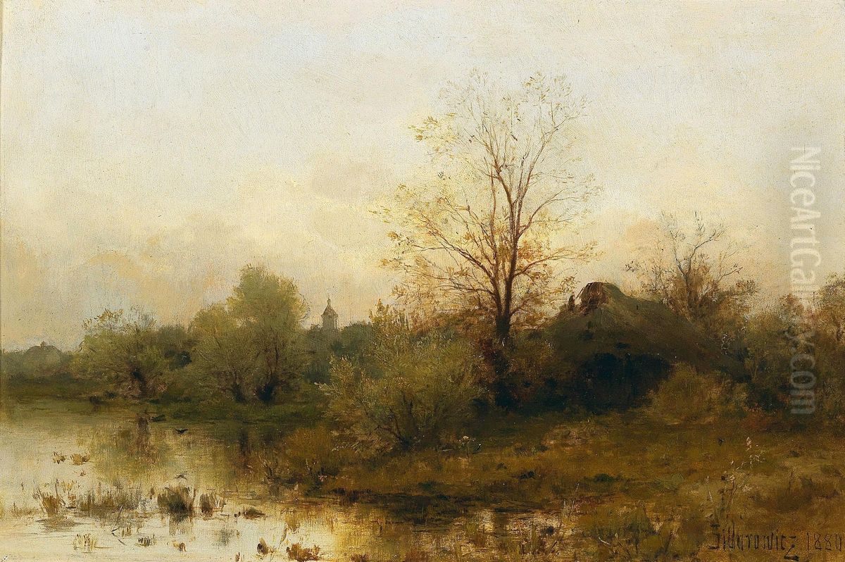 Autumnal landscape Oil Painting by Zygmunt Sidorowicz