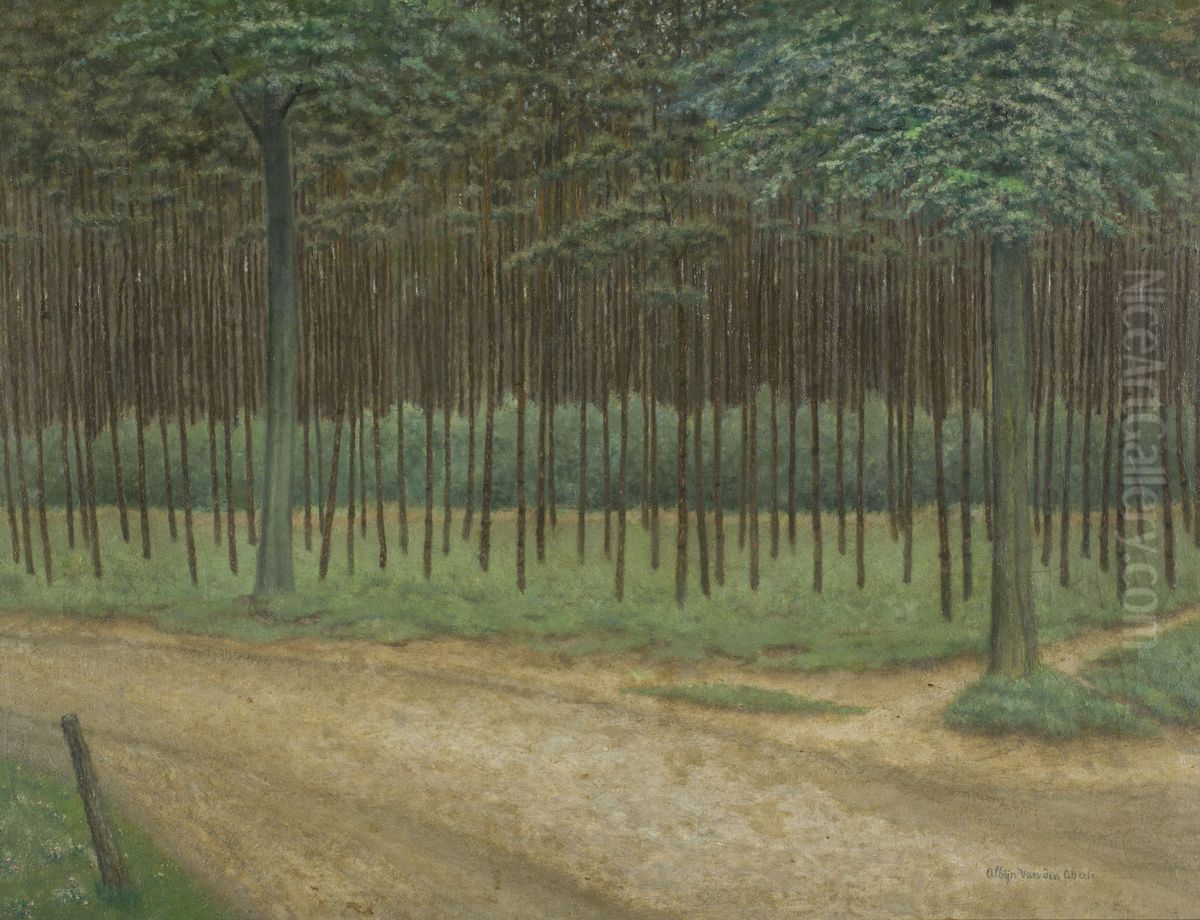 Forest Trail Oil Painting by Albijn Van Den Abeele