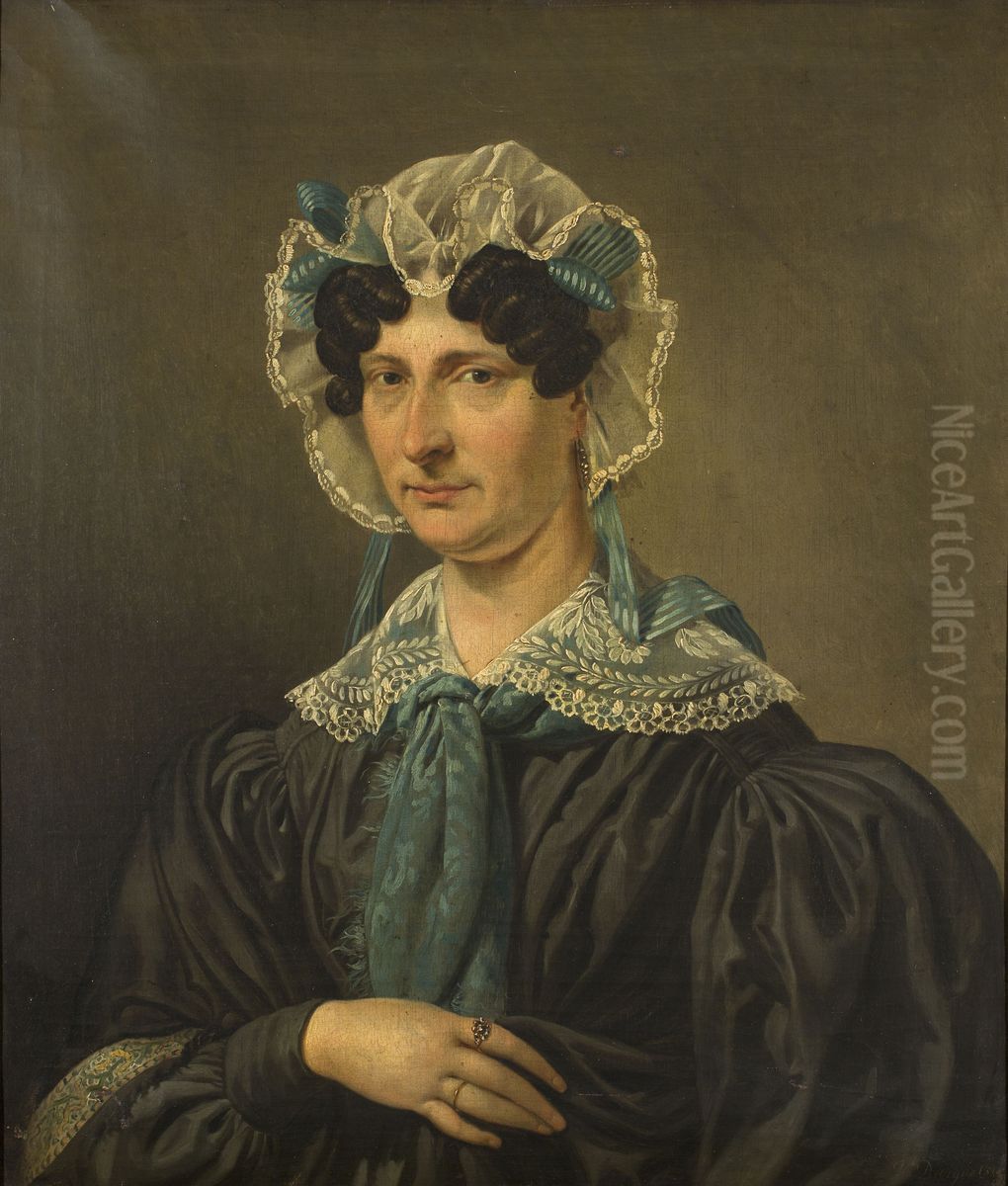 Portrait of Marie-Albertine De Vigne-Vantroostenberghe Oil Painting by Felix De Vigne