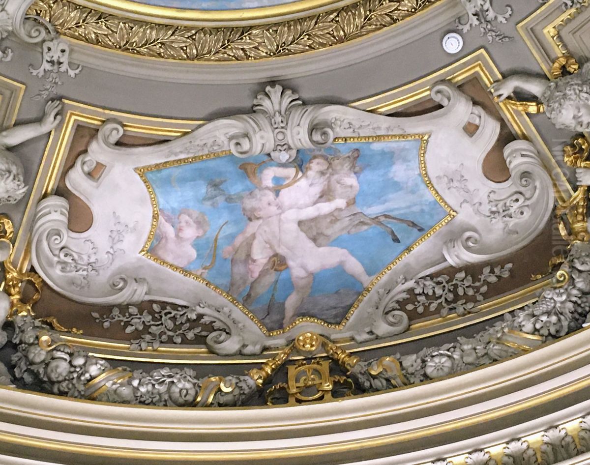 Amours portant les attributs de Diane Oil Painting by Paul-Jacques-Aime Baudry