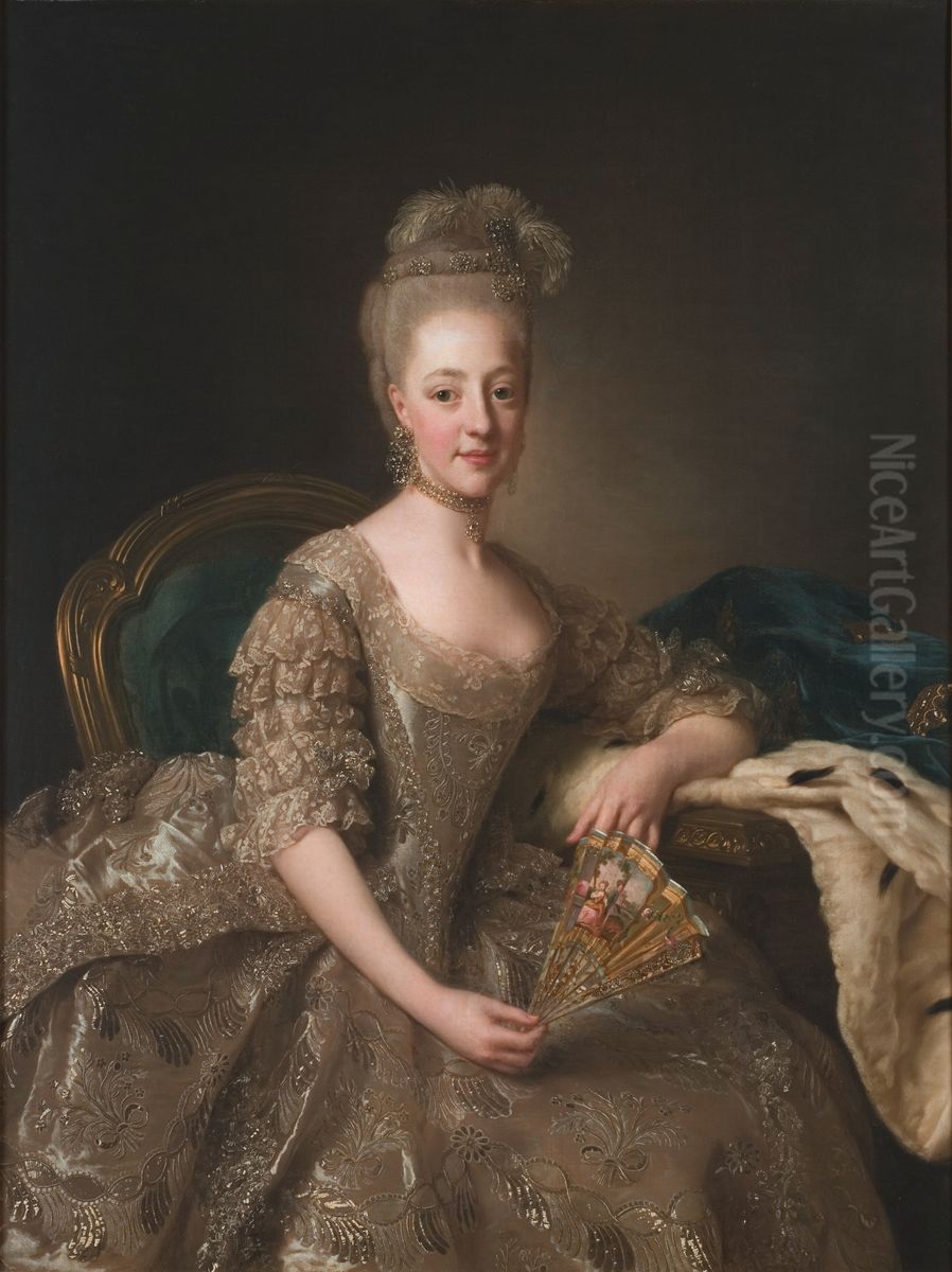 Portrait of Hedwig Elizabeth Charlotte of Holstein-Gottorp Oil Painting by Alexander Roslin