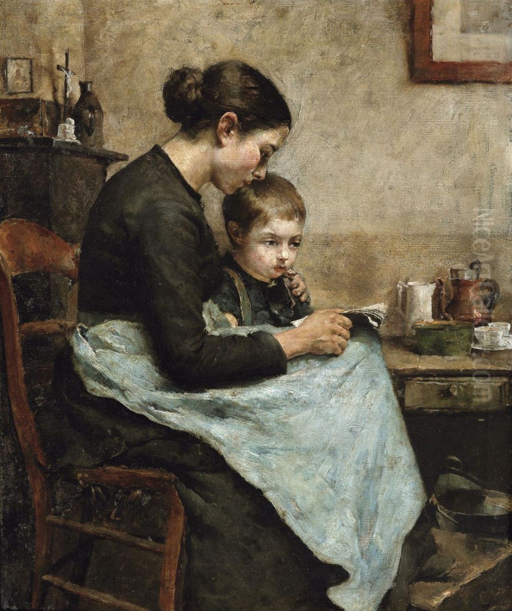 The reader Oil Painting by Charles Mertens