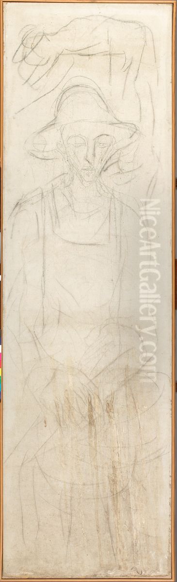 Construction Worker with Hat Oil Painting by Edvard Munch