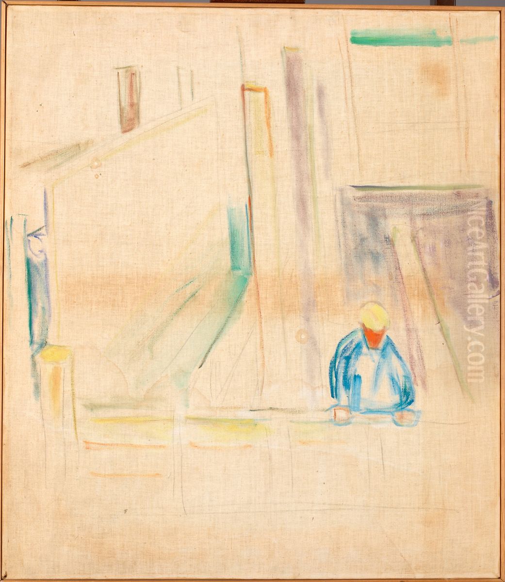 Mason Oil Painting by Edvard Munch