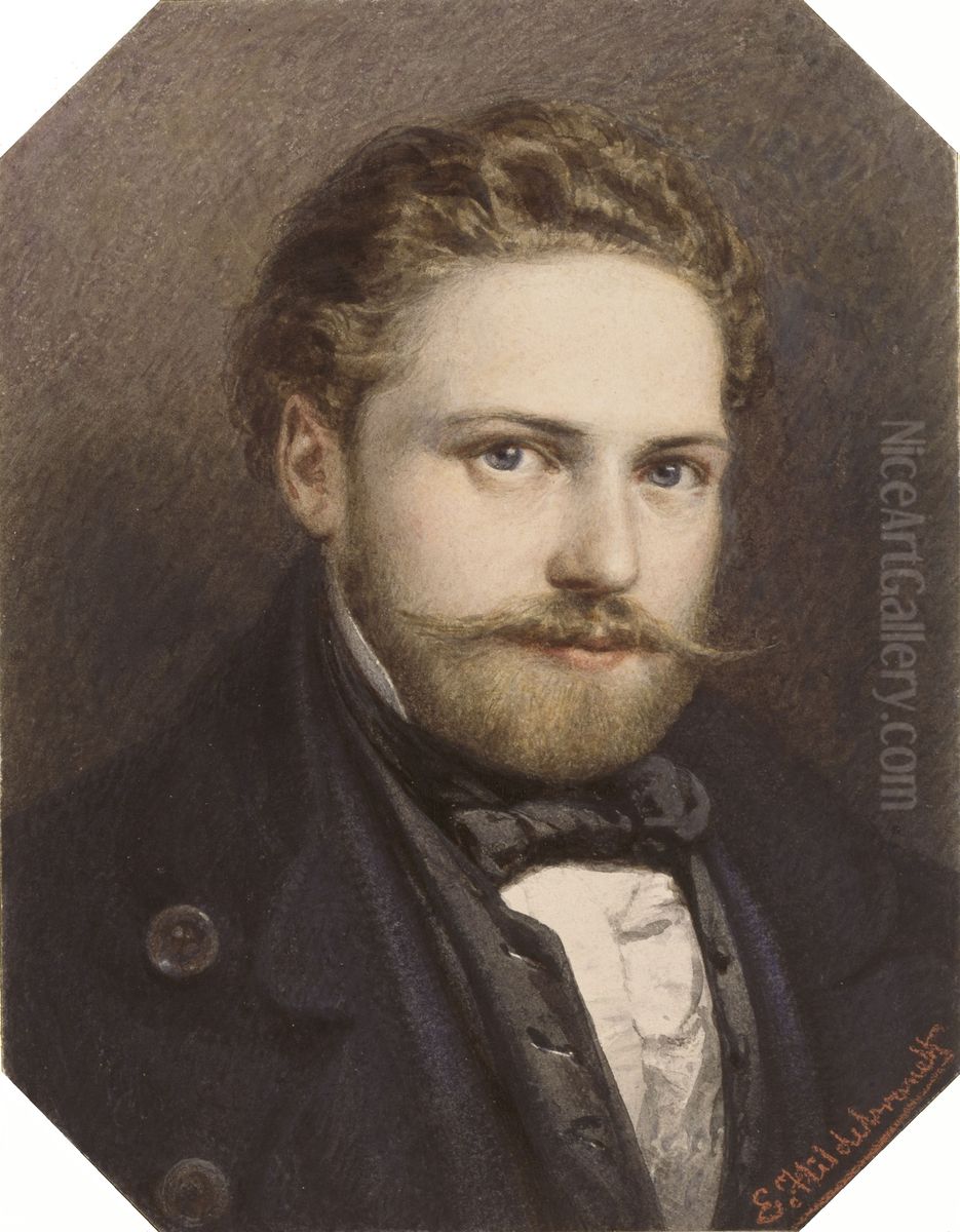 Selbstbildnis Oil Painting by Eduard Hildebrandt