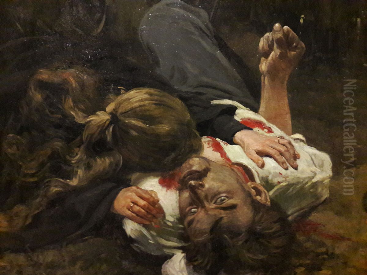 Execution of an insurgent in Warsaw Citadel in 1863 or 1864. Oil Painting by Antoni Piotrowski