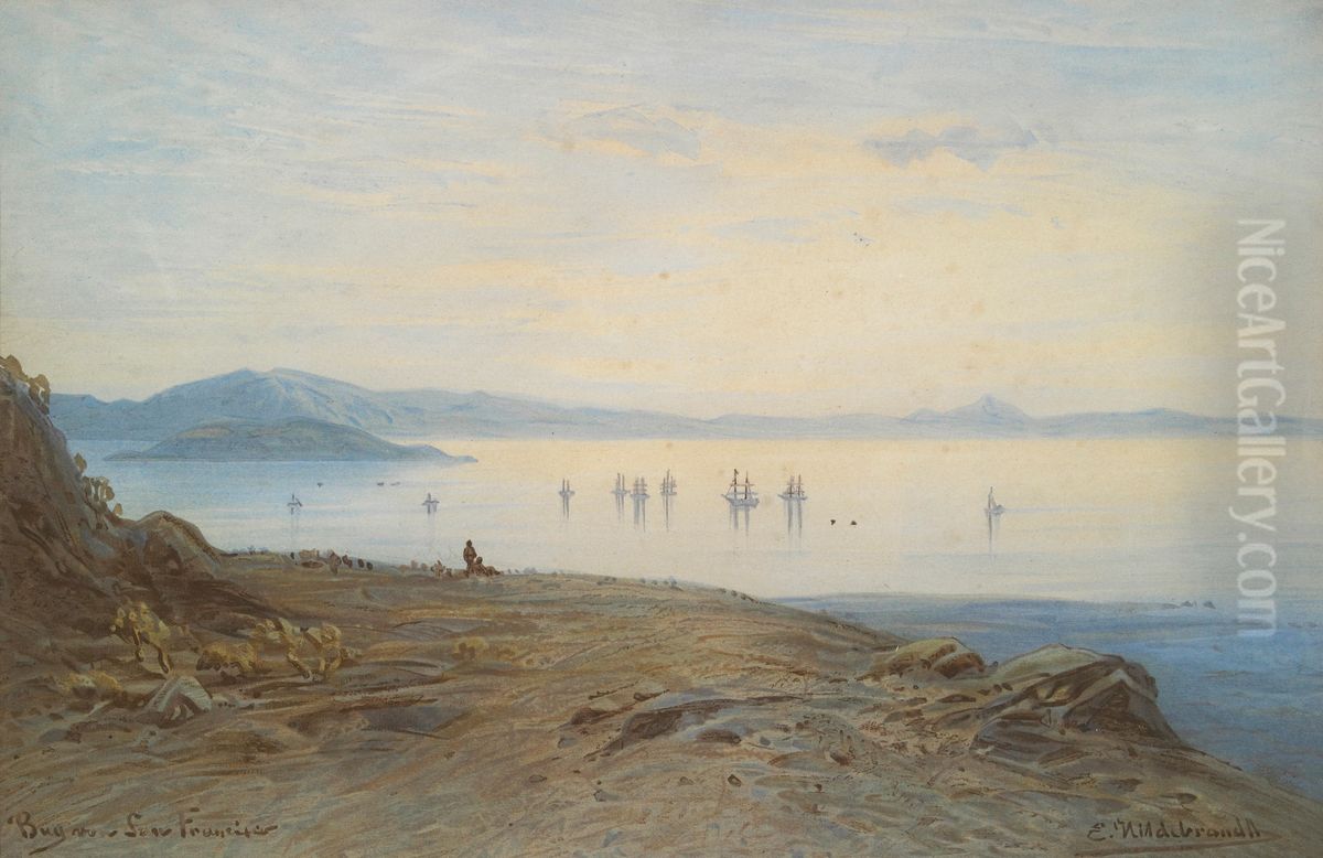 Bay of San Francisco Oil Painting by Eduard Hildebrandt