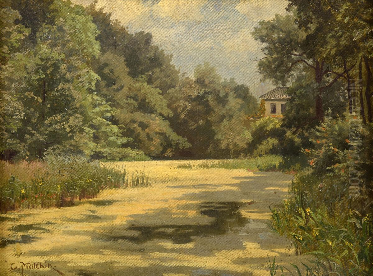 Seenlandschaft Oil Painting by Carl Malchin
