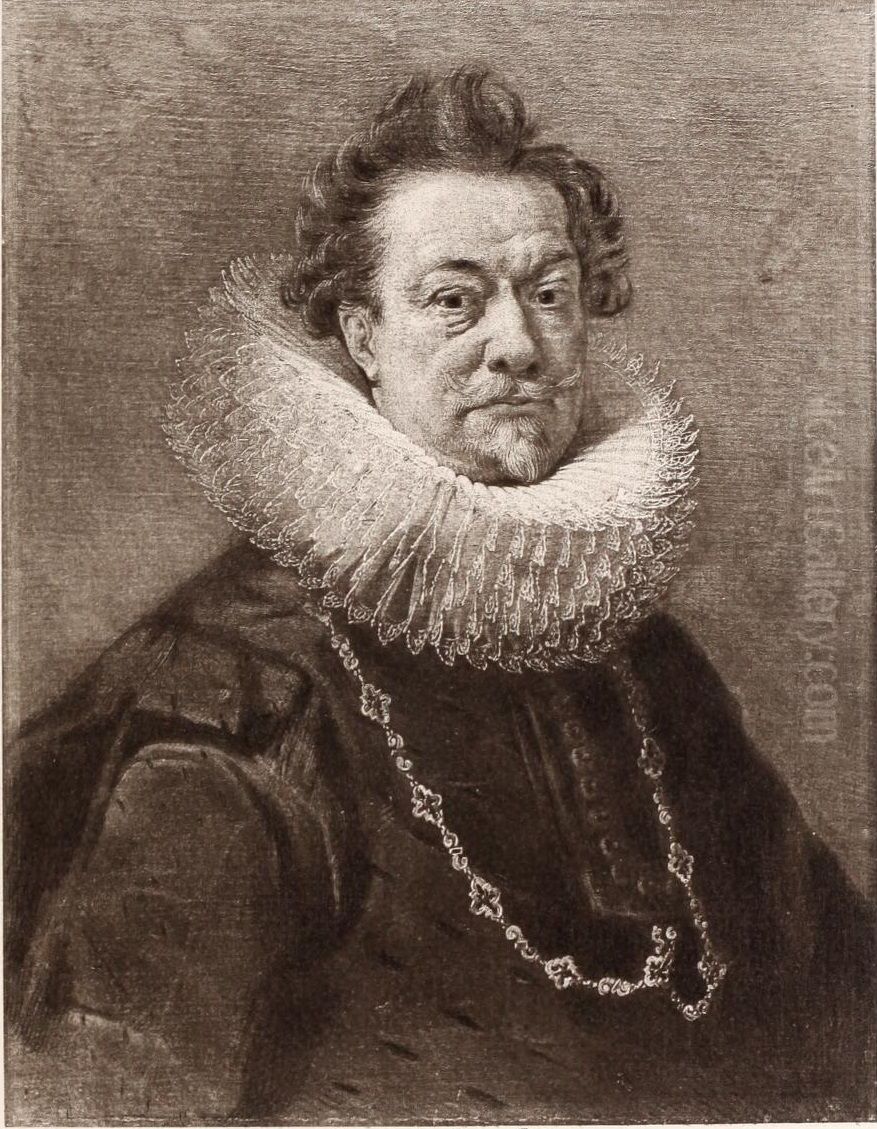 Portrait presumed to be the artist Oil Painting by Gaspar De Crayer