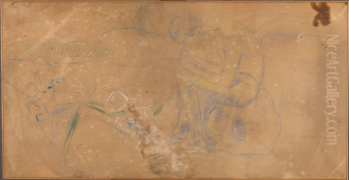 Study of a Seated Boy Oil Painting by Edvard Munch