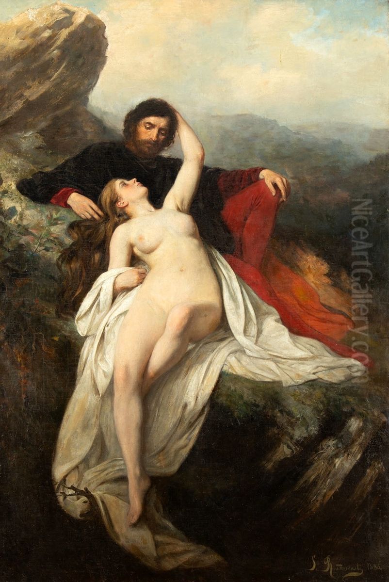Tannhauser   and  Venus Oil Painting by Stanislaw Jakub Rostworowski