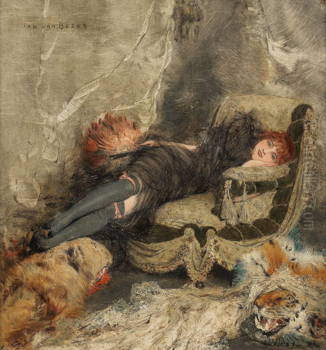 The Coquette Oil Painting by Jan van Beers