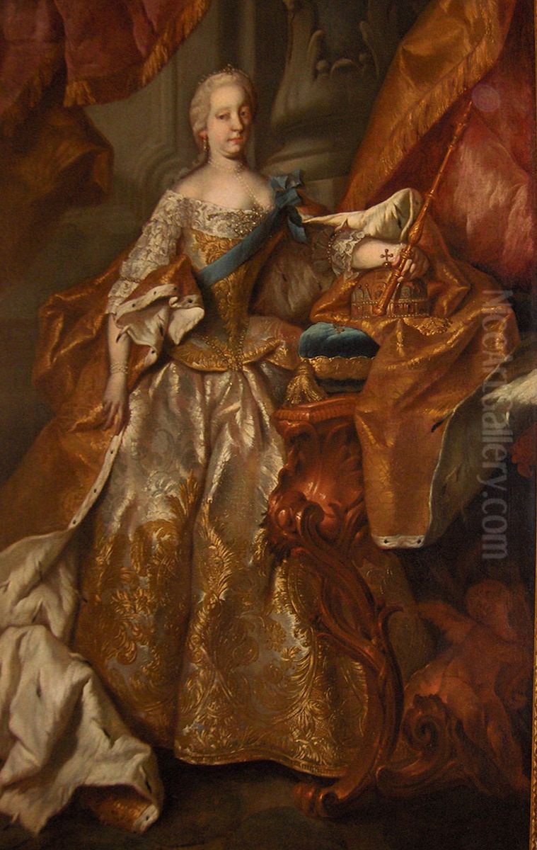Portrait ofMaria Theresaas Queen of Hungary Oil Painting by Martin Van Meytens