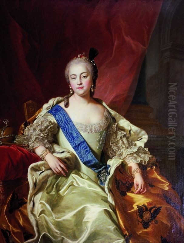 <<<<Portret imperatricy Elizavety Petrovny>> (1709-1762)>> Oil Painting by Charles-Andre van Loo