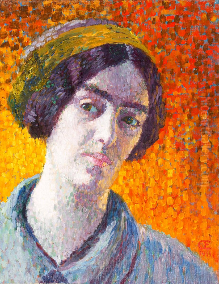 Self-Portrait Oil Painting by Olga Gummerus-Ehrstrom