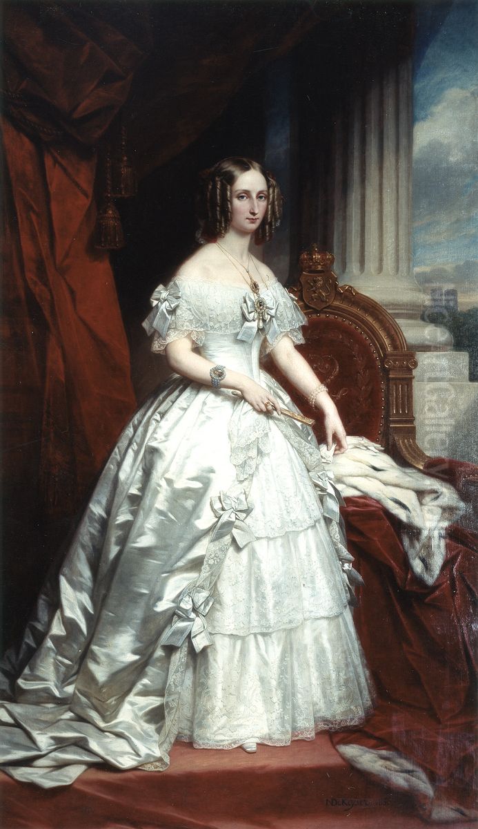 Portret van koningin Maria-Louisa Oil Painting by Nicaise de Keyser