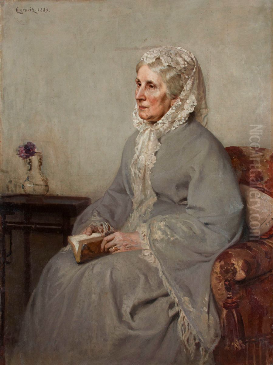 princess Isabel Maria Sanguszko (nee Lubomirska) Oil Painting by Leopold Horovitz