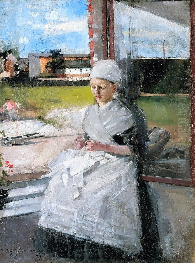 Bretonka Oil Painting by Olga Boznanska